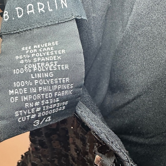 Black Cocktail Sequence Skater Mini Party Dress LBD - Picture 4 of 4